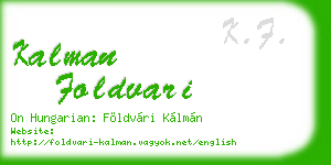 kalman foldvari business card